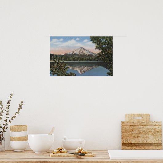 Mt. Hood, Oregon - Uitzicht van bergen van 2 Poster (Keuken)