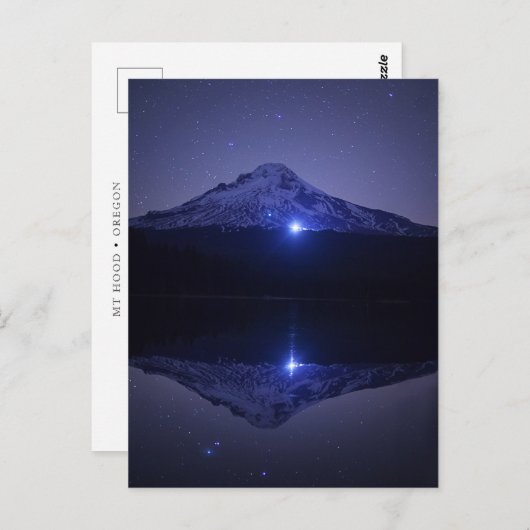 Mt Hood Reflection | Night Time Sky Briefkaart (Voorkant / Achterkant)