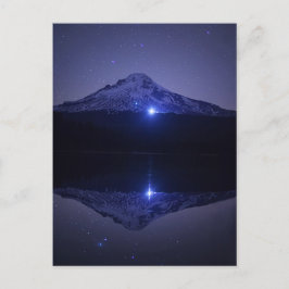 Mt Hood Reflection | Night Time Sky Briefkaart
