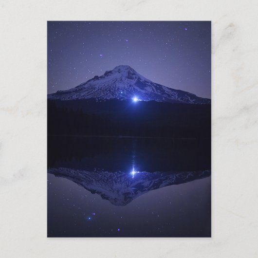 Mt Hood Reflection | Night Time Sky Briefkaart (Voorkant)