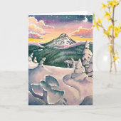 Mt. Hood Snow Angel Holiday Card Kaart (Gele Bloem)