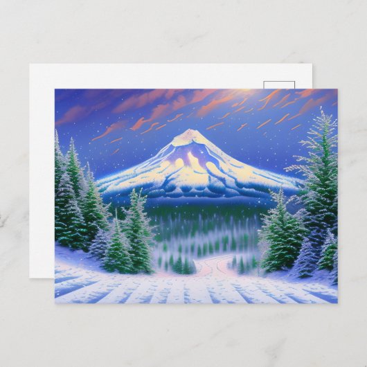 Mt Hood Snow Landschap Briefkaart (Voorkant / Achterkant)