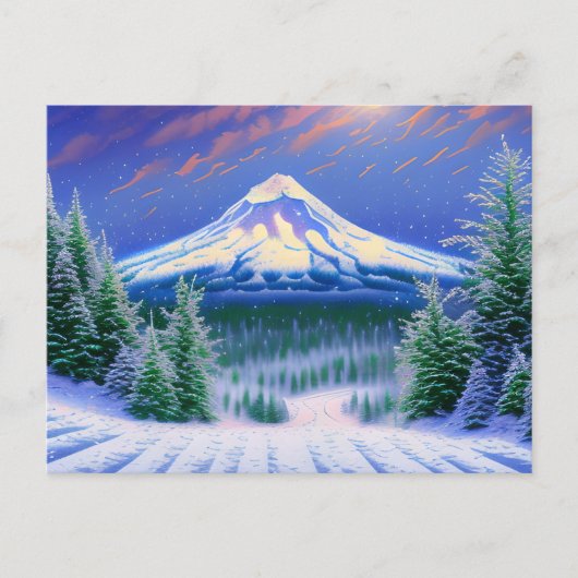 Mt Hood Snow Landschap Briefkaart (Voorkant)