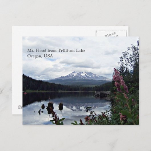 Mt. Hood uit het Trilliummeer Briefkaart (Voorkant / Achterkant)