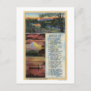 Mt. Hood uit het Uitzicht van het Lost Lake Briefkaart