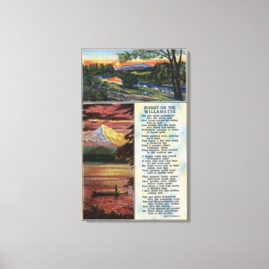 Mt. Hood uit het Uitzicht van het Lost Lake Canvas Afdruk (Voorkant)