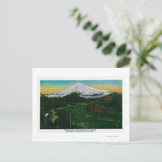 Mt. Hood uit Sandy River, ORMt. Hout, OF Briefkaart (Staand voorkant)