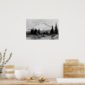 Mt. Hood Uitzicht uit Camp Foto van de regering Poster (Keuken)