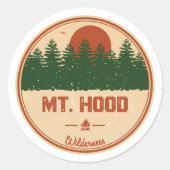 Mt. Hood Wilderness Ronde Sticker (Voorkant)