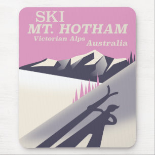 Mt. Hotham, Victoriaanse Alpen ski-poster. Muismat