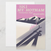 Mt. Hotham, Victorian Alps ski-poster. Briefpapier (Voorkant / Achterkant)