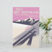 Mt. Hotham, Victorian Alps ski-poster. Briefpapier (Staand voorkant)