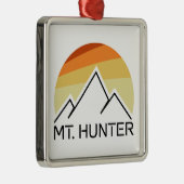 Mt. Hunter Alaska Retro Metalen Ornament (Rechts)