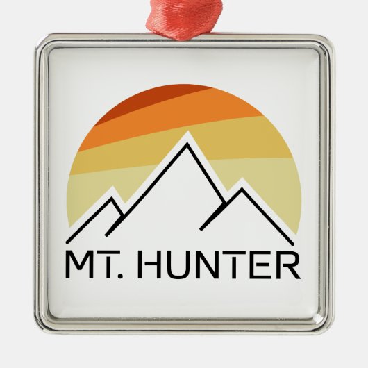Mt. Hunter Alaska Retro Metalen Ornament (Voorkant)