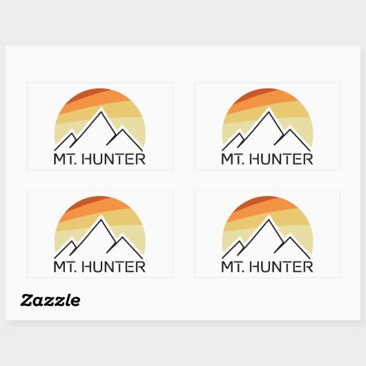 Mt. Hunter Alaska Retro Rechthoekige Sticker (Vel)