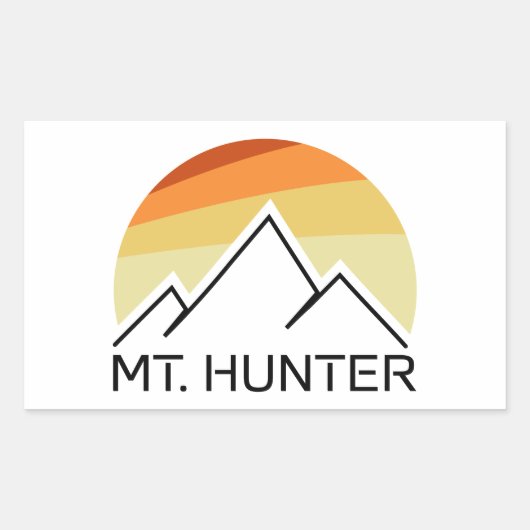 Mt. Hunter Alaska Retro Rechthoekige Sticker (Voorkant)