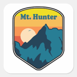 Mt. Hunter Alaska Zonsopgang Vierkante Sticker