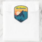 Mt. Hunter Alaska Zonsopgang Vierkante Sticker (Tas)