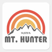Mt. Hunter Vierkante Sticker (Voorkant)