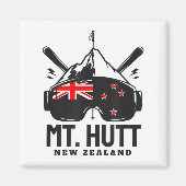 Mt Hutt New Zealand Ski Resort Retro Skiing Magneet (Voorkant)