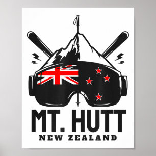 Mt Hutt Nieuw-Zeelandse Skioord Retro Skiën Poster