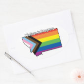 MT Ik geloof in vooruitgang Ovale Sticker (Envelop)