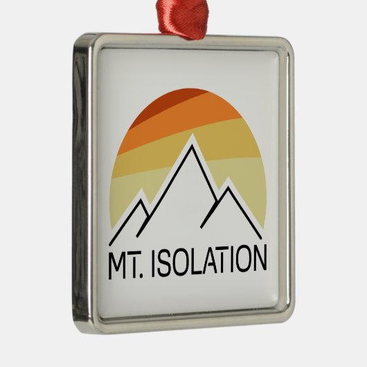 Mt. Isolation New Hampshire Retro Metalen Ornament (Rechts)