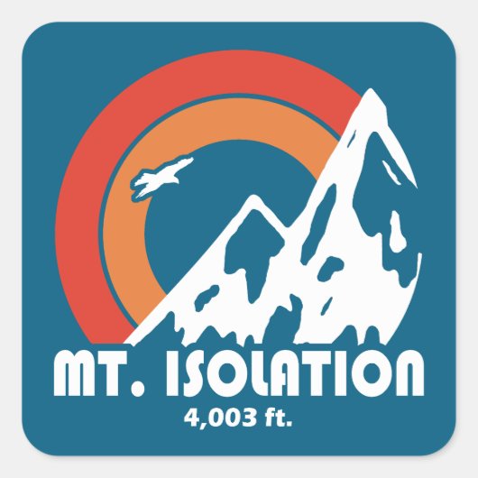 Mt. Isolation New Hampshire Sun Eagle Vierkante Sticker (Voorkant)