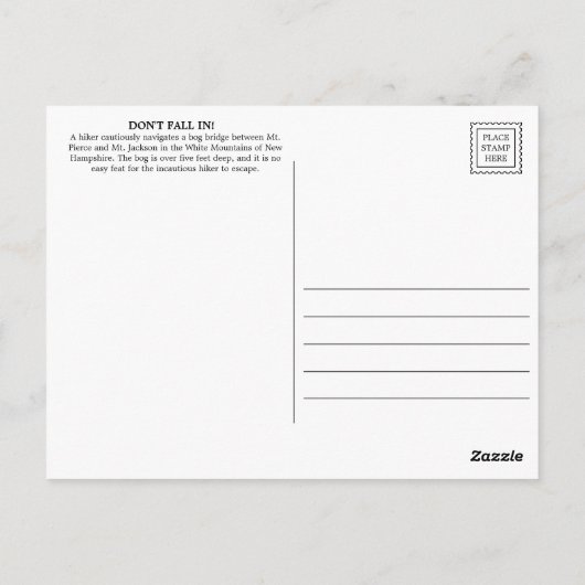 Mt. Jackson en Mt. Pierce Bog Bridge Briefkaart (Achterkant)