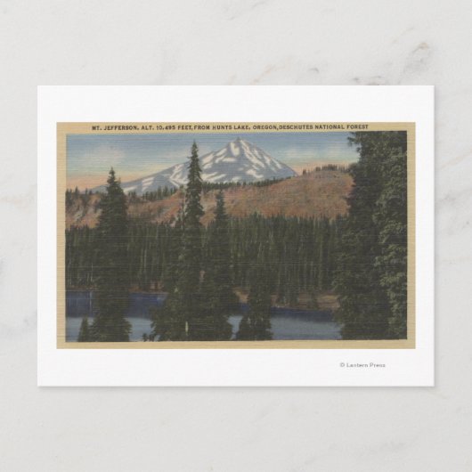 Mt. Jefferson, Oregon - Uitzicht van het meer van Briefkaart (Voorkant)
