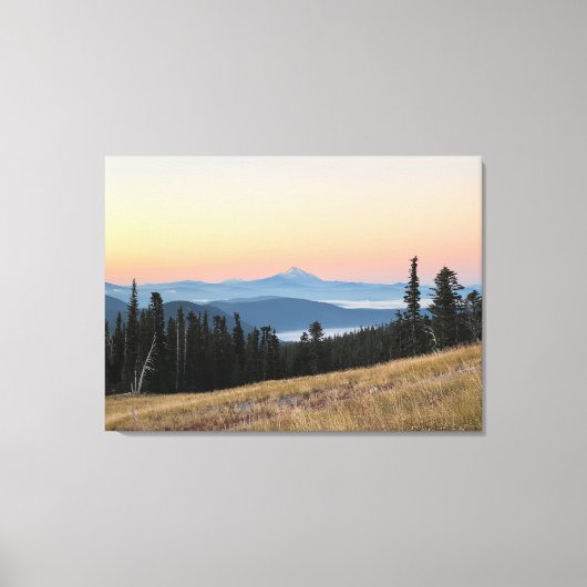 Mt Jefferson sunrise Canvas Afdruk (Voorkant)