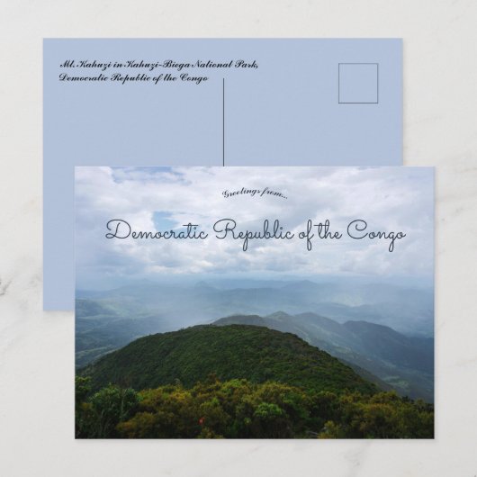 Mt Kahuzi Democratische Republiek Congo Briefkaart (Voorkant / Achterkant)