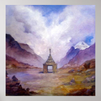 Mt Kailash Stupa Tibet door Lynda Vugler Poster