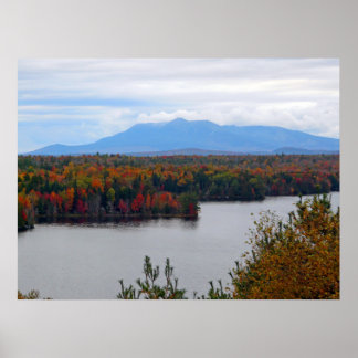 Mt. Katahdin in Herfst Poster