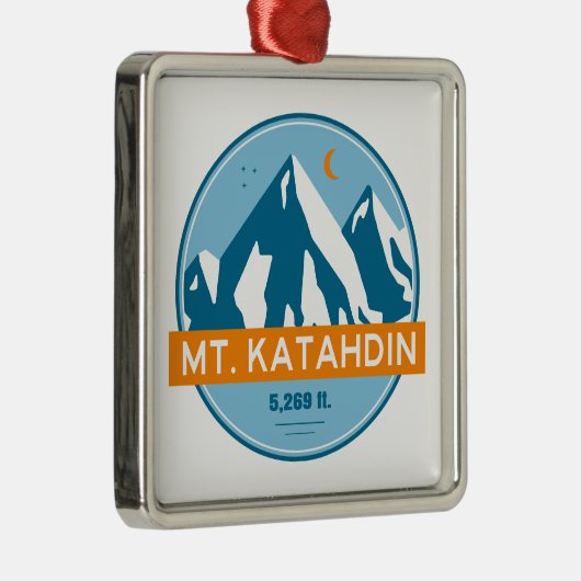Mt. Katahdin Maine Stars Moon Metalen Ornament (Rechts)