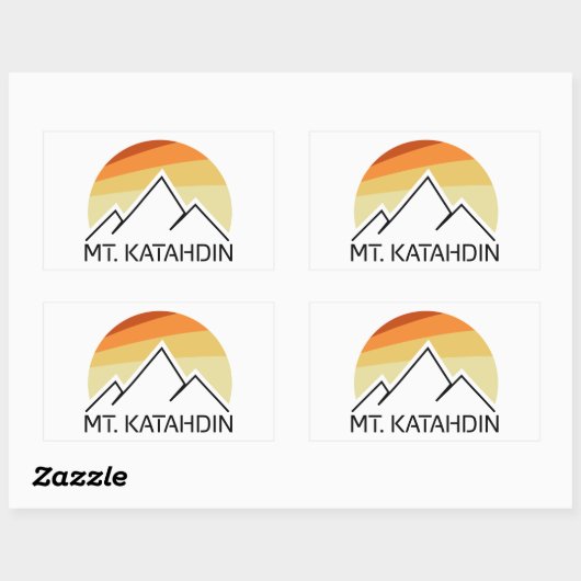 Mt. Katahdin Retro Rechthoekige Sticker (Vel)