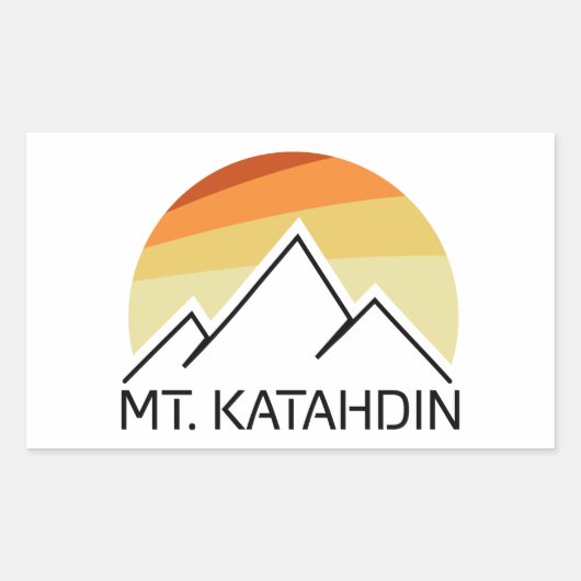 Mt. Katahdin Retro Rechthoekige Sticker (Voorkant)