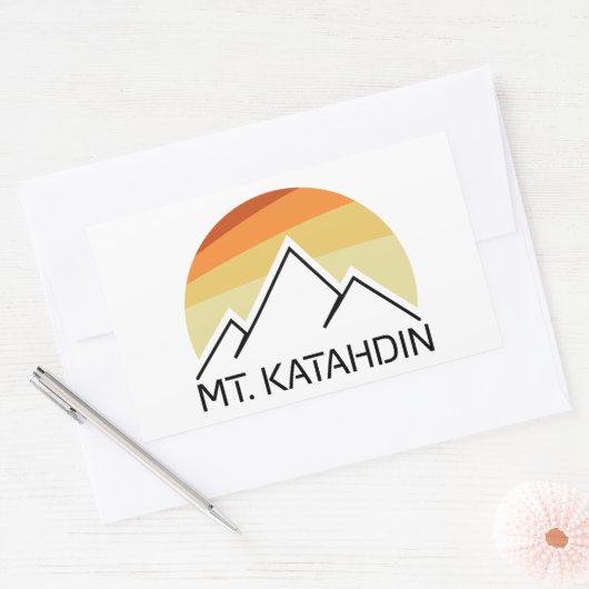 Mt. Katahdin Retro Rechthoekige Sticker (Envelop)