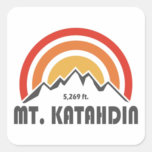 Mt. Katahdin Vierkante Sticker (Voorkant)