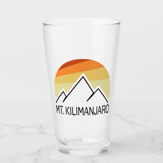 Mt. Kilimanjaro Retro Glas (Voorkant)