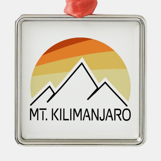 Mt. Kilimanjaro Retro Metalen Ornament (Voorkant)