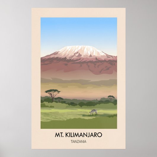 Mt Kilimanjaro Tanzania Reisposter Poster (Voorkant)