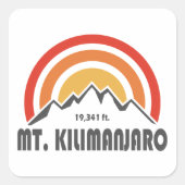Mt. Kilimanjaro Vierkante Sticker (Voorkant)