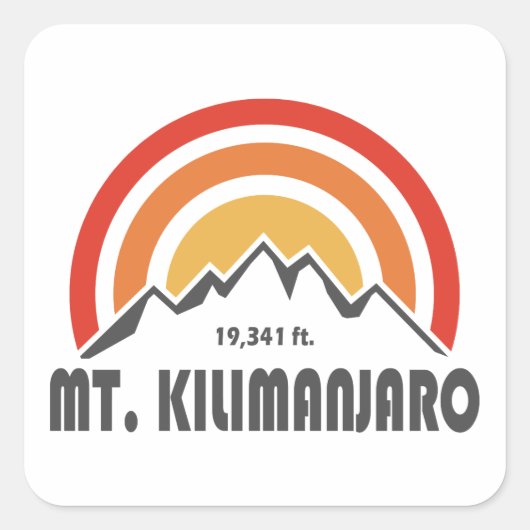 Mt. Kilimanjaro Vierkante Sticker (Voorkant)