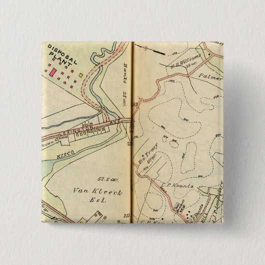 Mt. Kisco, New York 2 Vierkante Button 5,1 Cm (Voorkant)