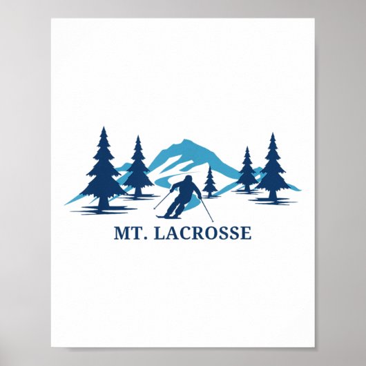 Mt. Lacrosse Wisconsin Ski Resort Skiër _1 Poster (Voorkant)