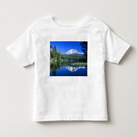 Mt. Lassen stijgt boven Manzanita Lake Kinder Shirts (Voorkant)