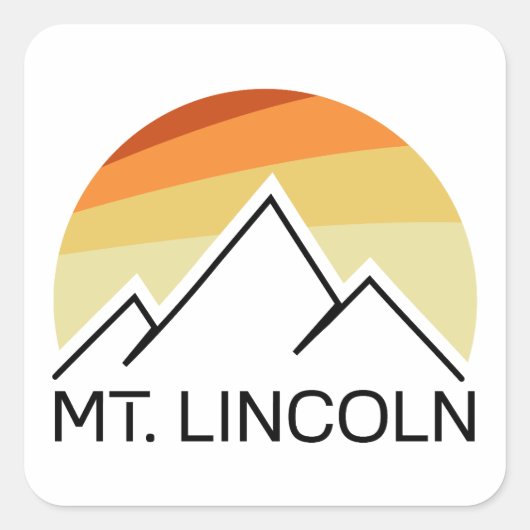 Mt. Lincoln New Hampshire Retro Vierkante Sticker (Voorkant)