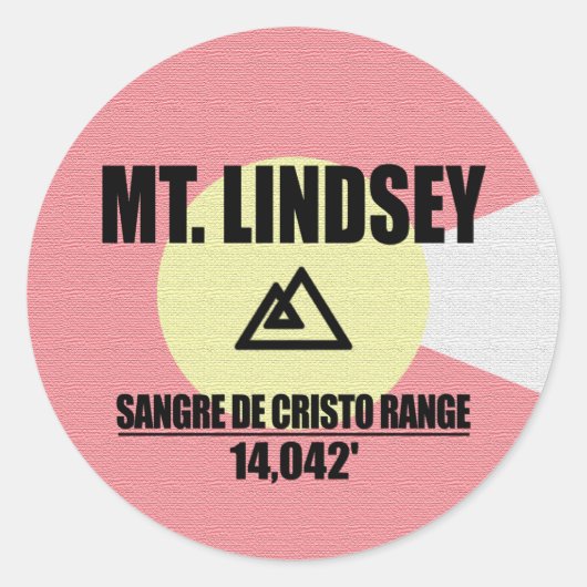 Mt. Lindsey Ronde Sticker (Voorkant)