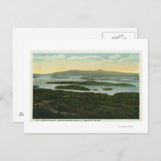 Mt. Major Aerial Uitzicht of Rattlesnake Island Briefkaart (Voorkant / Achterkant)